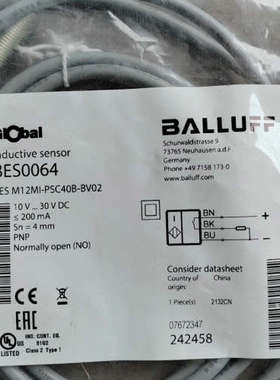 BALLUFF/巴鲁夫 电感式标准传感器 BES M12MI