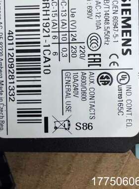 辅助触头，型号3RH1921-1CA01有4个，3RH