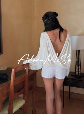 Adorn原创 柔软绵羊毛丝滑两穿白色长袖亲肤弹力奶白色针织罩衫