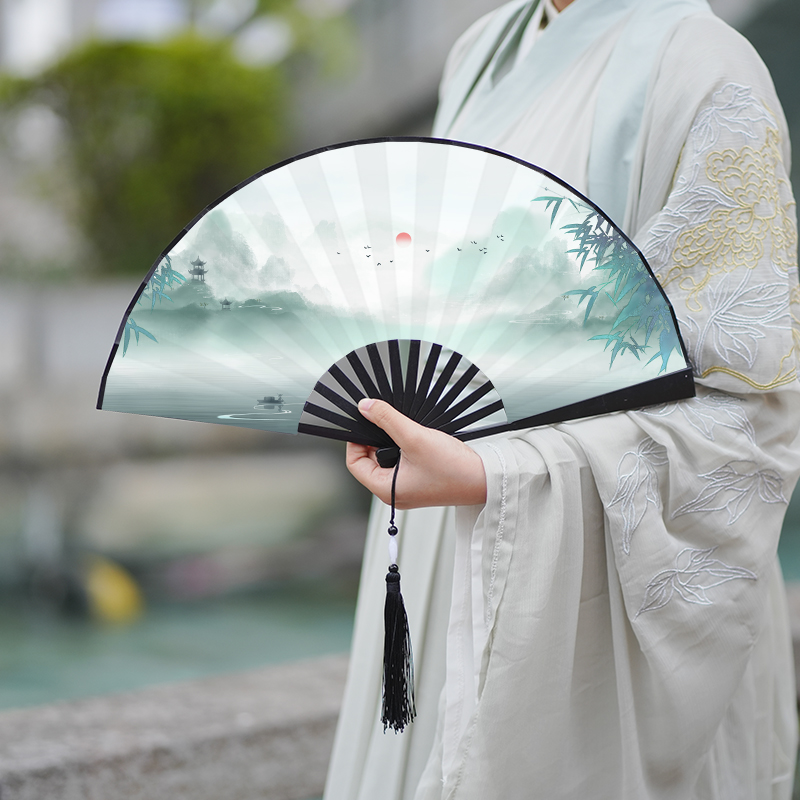 八寸文创折扇中国风晨袍汉服道具
