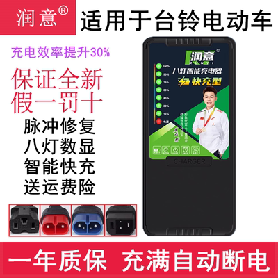 适用台铃电动车铅酸充电器自断电