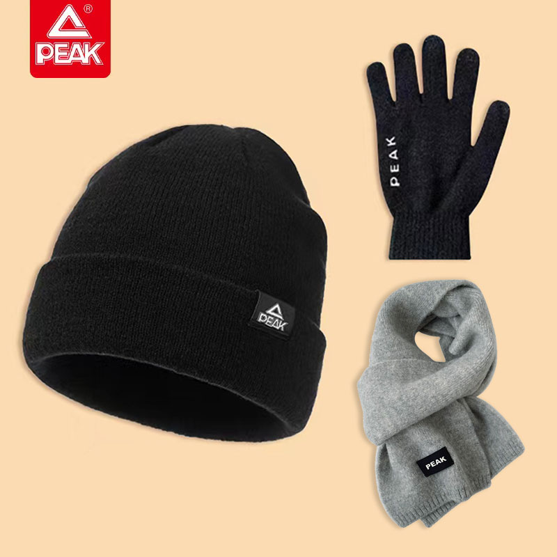 匹克围巾帽子手套冬季保暖套装情侣款冬天时尚加厚套装围巾男围脖