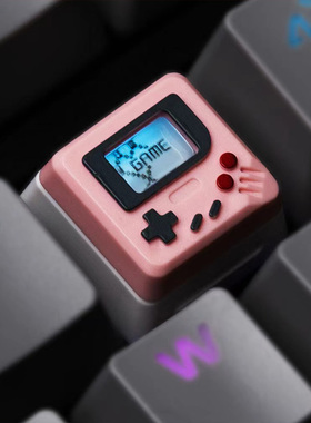键盘复古键盘帽个性创意gameboy可替换粉色 白色esc单个透光键帽