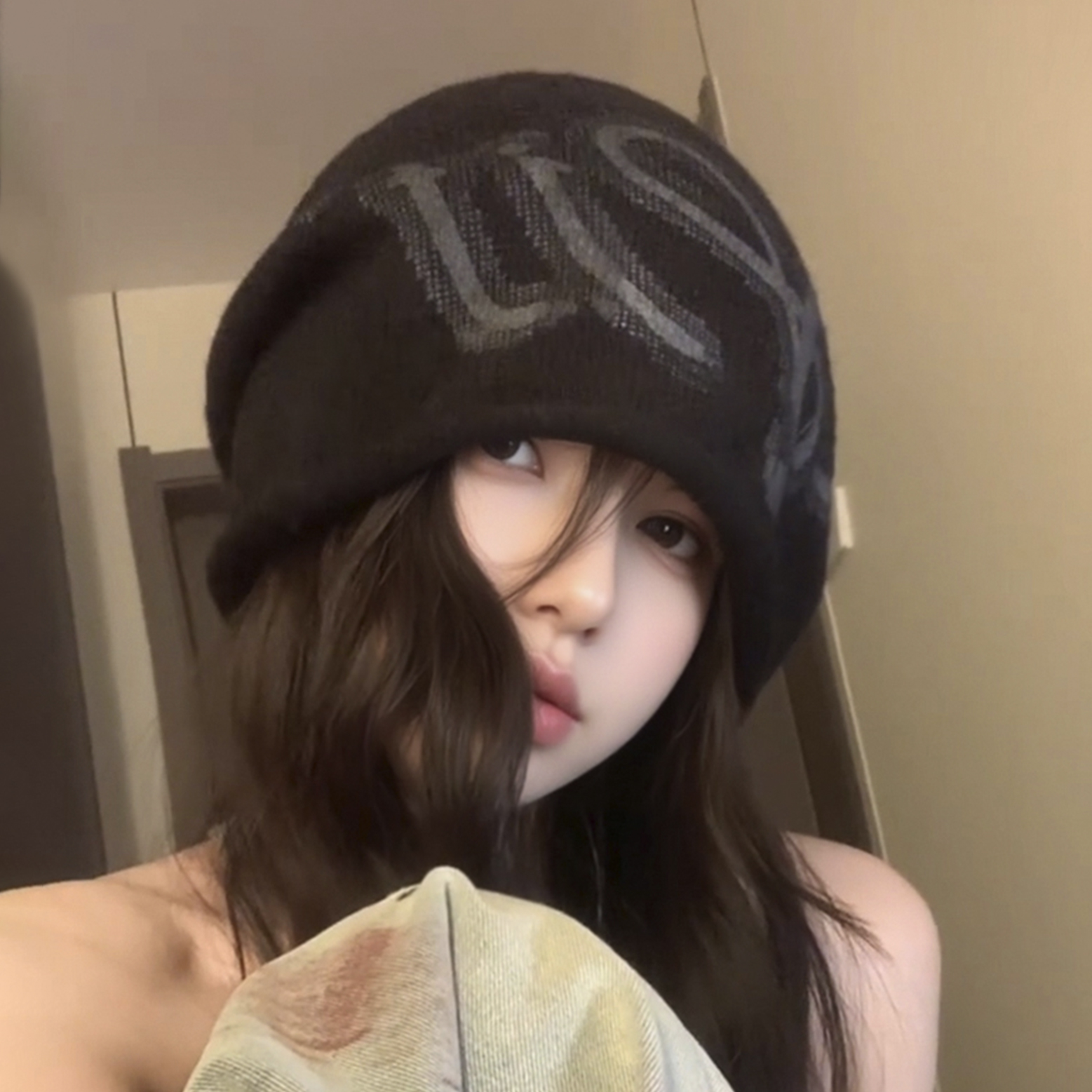 韩系卷边显脸小堆堆帽薄款针织冷帽女款2025新款休闲百搭包头帽子