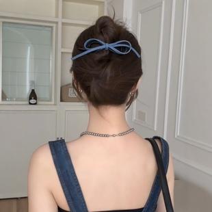 没有抓夹可以 气质百搭后脑勺高级头饰 没有蝴蝶结扭扭夹真不行