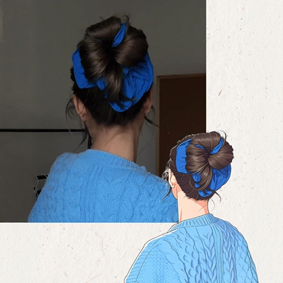 一个发圈搞定饱满后脑勺高级感显发量大肠圈简约韩系头绳2026新款