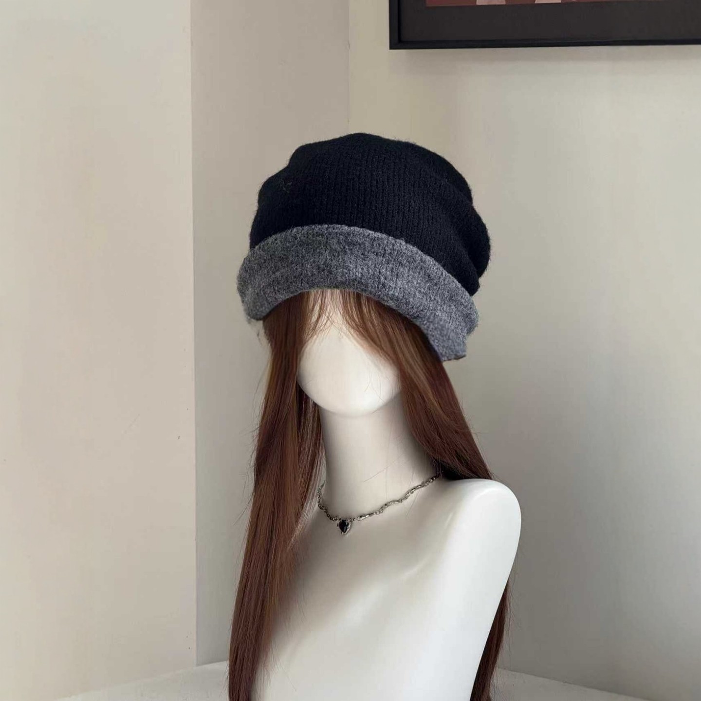 终于买到喜欢的针织帽显脸小保暖堆堆帽韩系大头围简约2025年新款