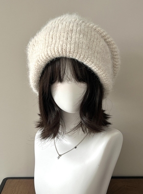 短发戴也很好看针织毛线帽显脸小大头围针织帽防寒女冬天2025新款