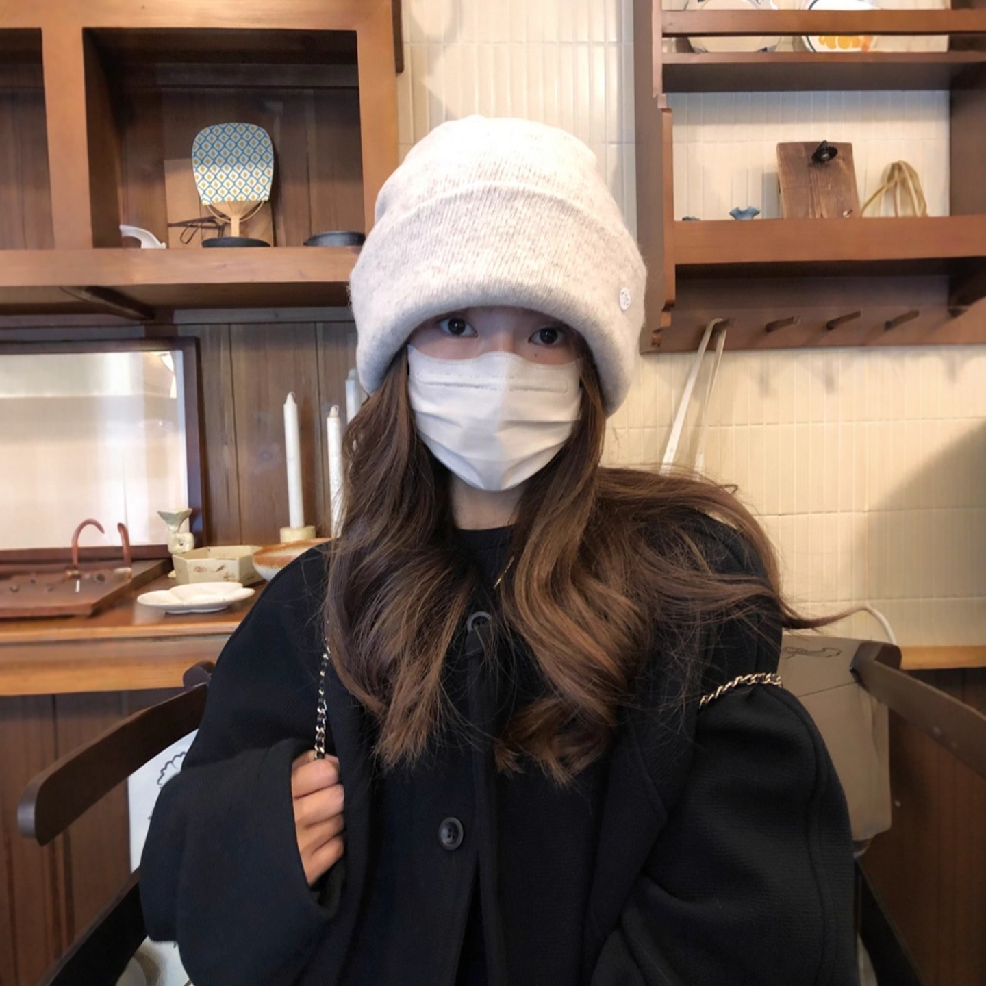 大头围毛线帽显脸小保暖护耳冷帽