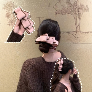 扁头和香蕉夹2款日常随手扎饱满发型气质精致法式高级设计感夹子