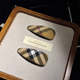 韩国饰品｜谁能不爱头饰边夹高级设计感格纹撞色温柔风侧边夹BB夹