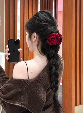 法式花朵抓夹高级感后脑勺夹子