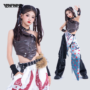 顽皮尼莫爵士舞女童服装 夏女团甜酷风jazz街舞走秀时髦潮酷演出服