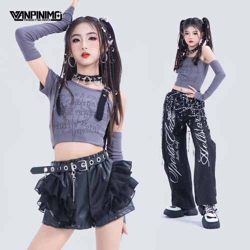 顽皮尼莫女童爵士舞女团风演出服