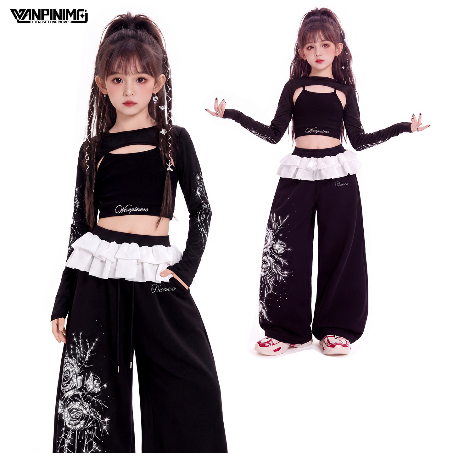 顽皮尼莫女童爵士舞秋冬演出服图片