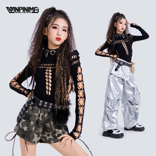 顽皮尼莫爵士舞女童服装夏女团甜酷风jazz街舞走秀时髦潮酷演出服
