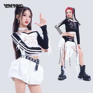 顽皮尼莫走秀时髦潮酷爵士舞女童服装 秋冬女团甜酷jazz街舞演出服