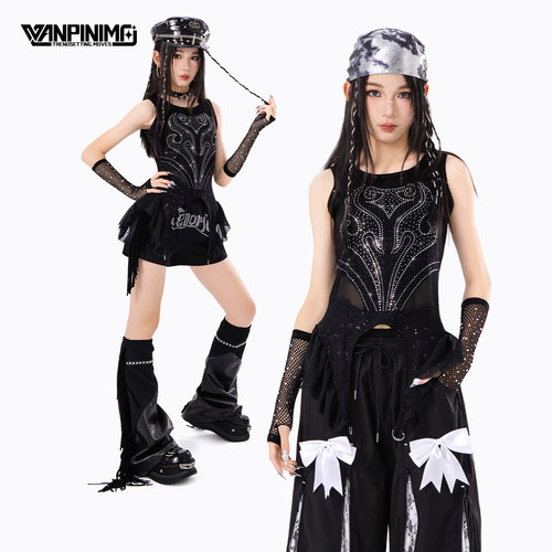顽皮尼莫女童爵士舞演出服潮酷