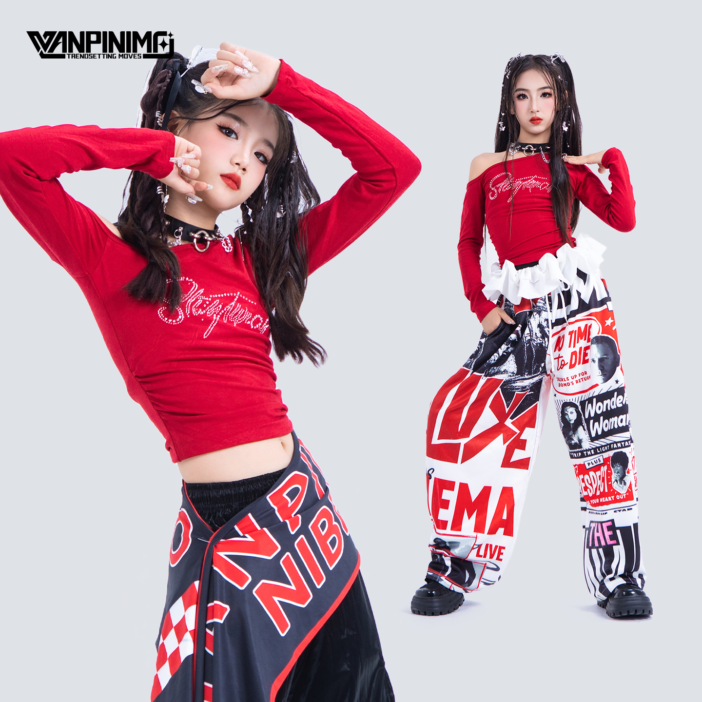 顽皮尼莫女童爵士舞女团风演出服