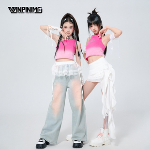 顽皮尼莫童装 夏甜酷风儿童街舞jazz时髦潮酷演出服 爵士舞女童服装