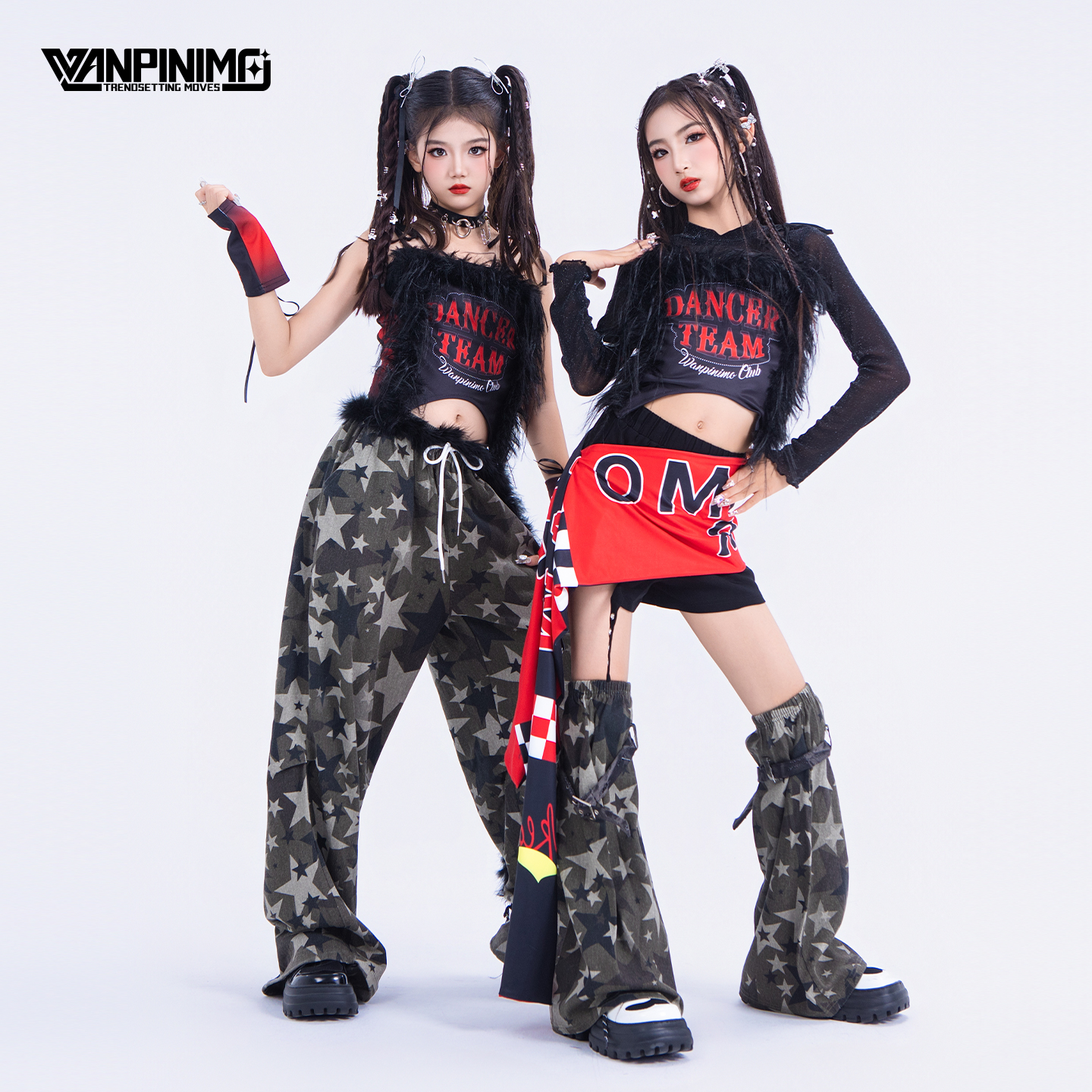 顽皮尼莫女童爵士舞女团风演出服