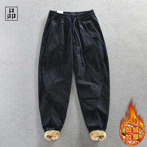 品衣/加绒加厚！保暖帅气！日系宽松加绒保暖美式束脚工装休闲裤