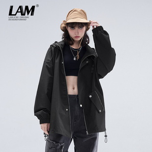 风衣女情侣连帽大码 宽松拉链开衫 户外系列 外套 LAMLICKA春秋季