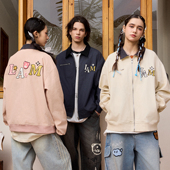 LAMLICKA新款 外套 潮牌撞色宽松痞帅情侣款 美式 底特律夹克男25春季