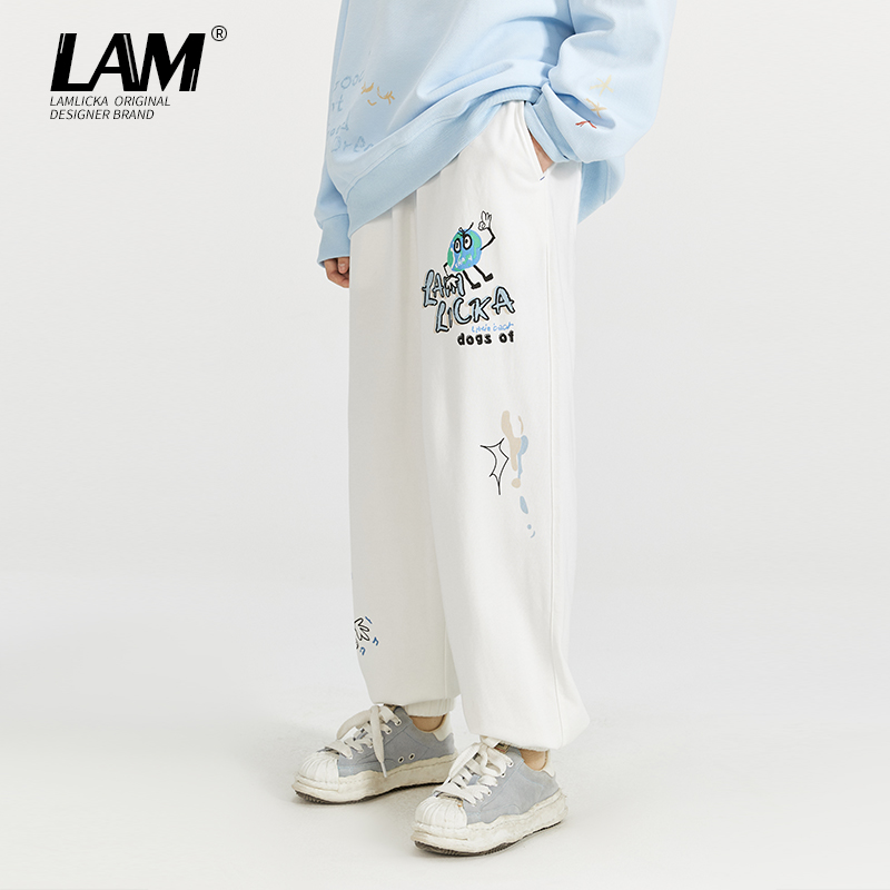 LAMLICKA男潮牌宽松运动休闲长裤