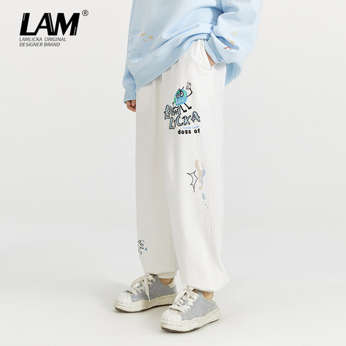 LAMLICKA男潮牌宽松运动休闲长裤