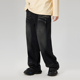 LAMLICKA黑色美式 cleanfit潮流高街直筒阔腿长裤 水洗牛仔裤 男新款
