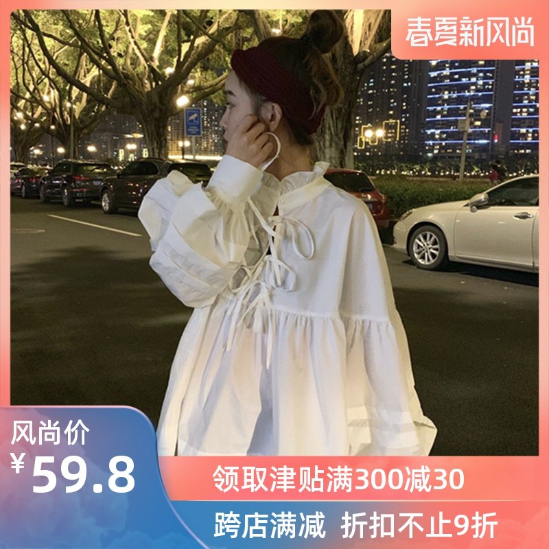 初秋上衣女轻熟洋气2020新款泡泡袖衬衫设计感小众ins复古港味潮|ruв категории Женская одежда, рубашка - от Buy2taobao.com для оказания профессиональной услуги покупки агента Taobao