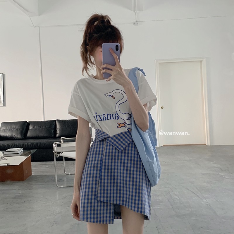 格子半身裙女2020年夏季新款包臀a字高腰不规则短裙显瘦bm风裙子在类目 女装/女士精品, 半身裙中 - 来自Buy2taobao.com提供专业的淘宝代购服务