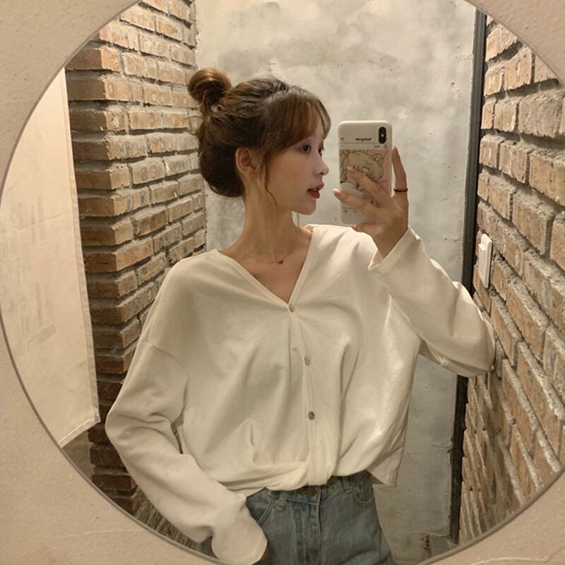 Female long-sleeved t-shirt bm have cash less than that is registered in the accounts clothes High waist pants 2020 Spring and autumn season new pattern knitting Cardigan Base coatin the Women's clothing/Boutique , Large size women  category - from Buy2taobao.com to provide professional Taobao agent buy service