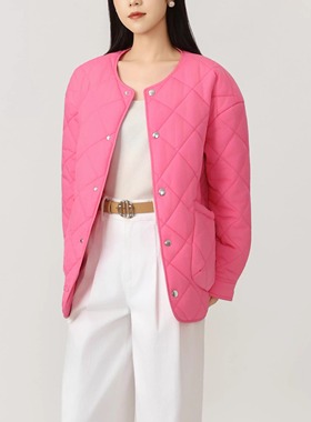 AMAS{阿玛家专柜}商场同款时尚韩版宽松菱形格新雪丽棉服5400730