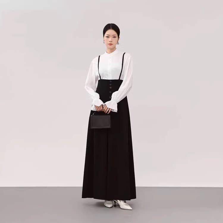 背带阔腿裤通勤设计感裤子