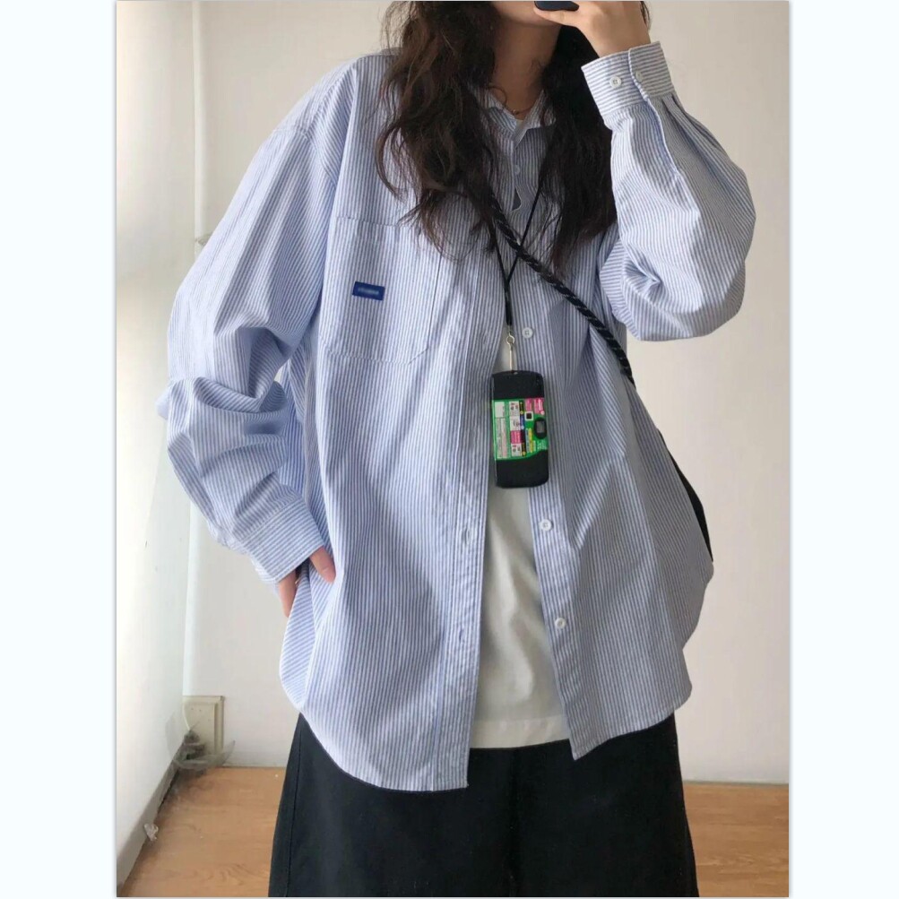 品牌剪标撤柜轻奢纯棉长袖衬衫女图片