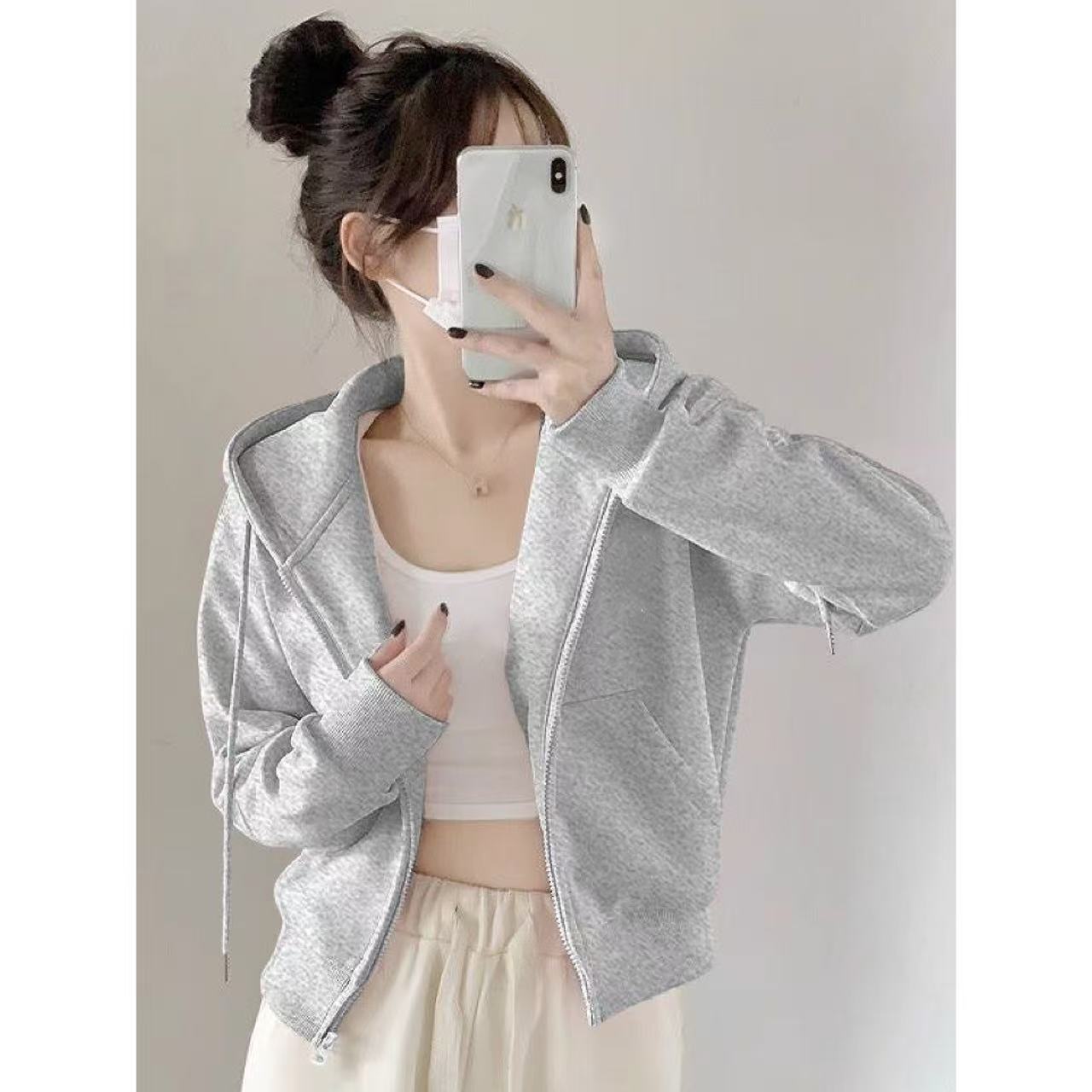 2025秋冬新款美式修身短款卫衣