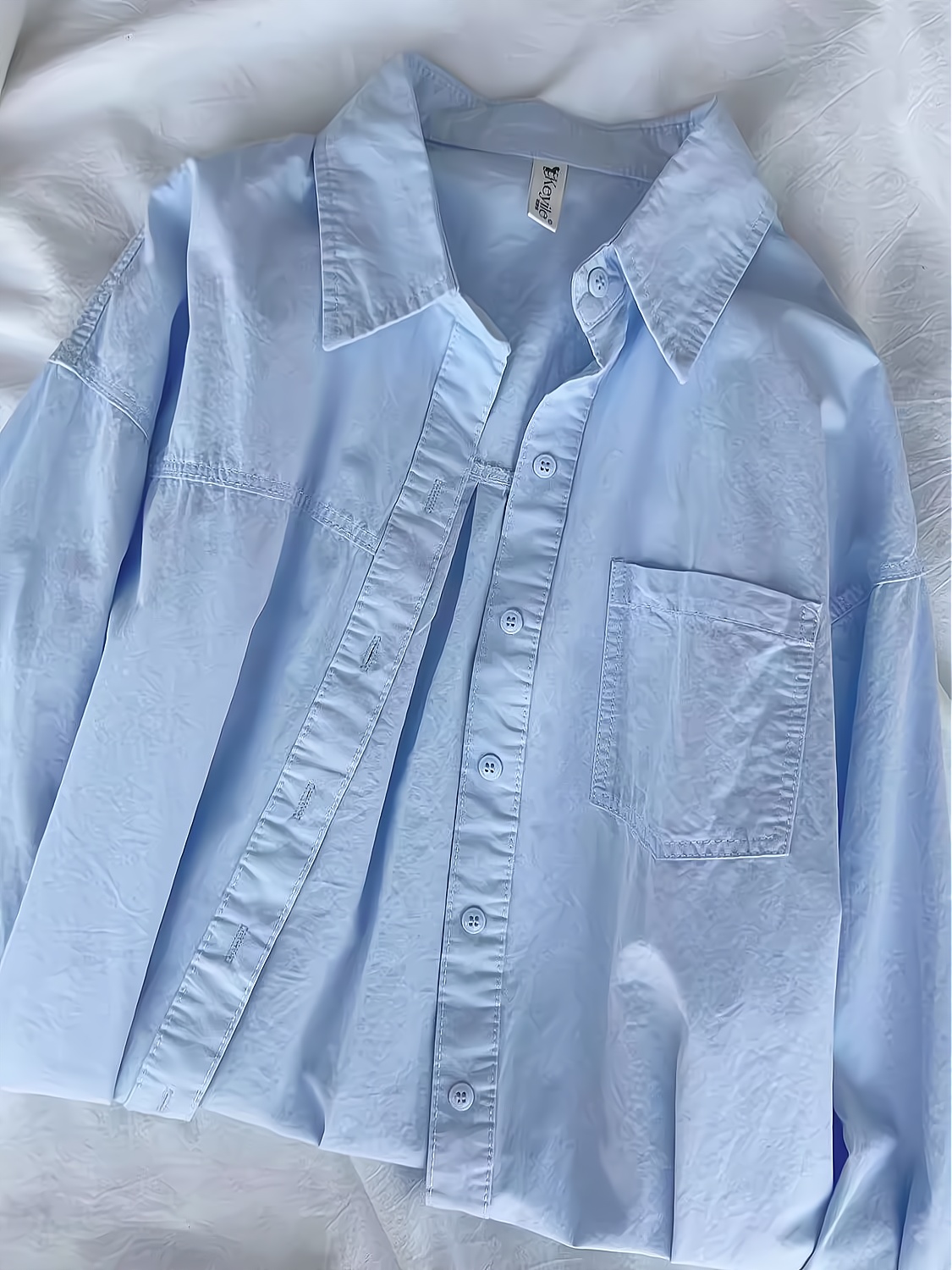 外贸原单女装上衣白色纯棉长袖衬衫女2025春秋新款宽松防晒衬衣