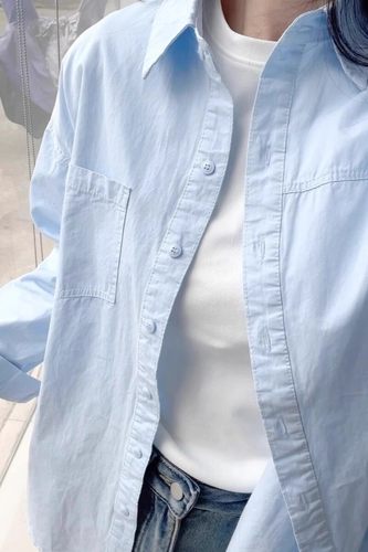 大牌剪标撤柜纯棉宽松衬衫外套