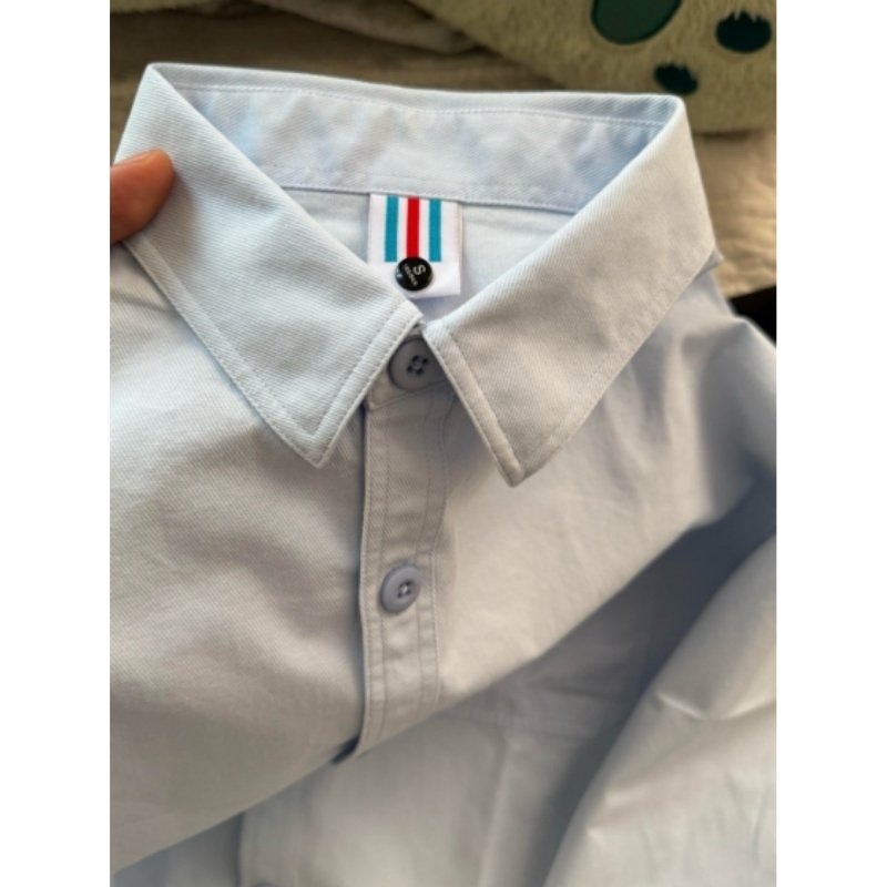 100%纯棉浅蓝色衬衫小个子韩系休闲毛衣马甲叠穿内搭衬衣外套女,女装/女士精品,衬衫,淘宝优惠券,粉丝福利购,淘宝优惠卷