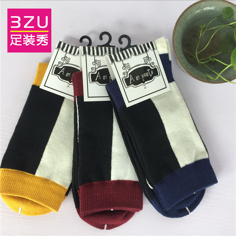 春秋款丝光羊毛提花男袜