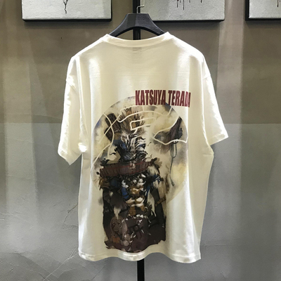 落肩短袖美式t恤直喷超火休闲