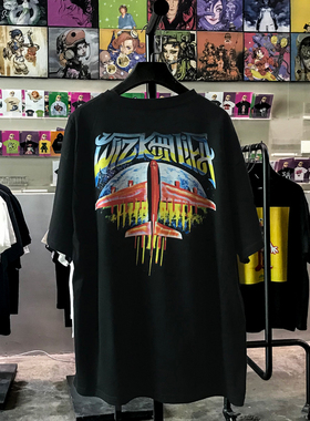 维兹卡利法Wiz Khalifa周边短袖夏季潮牌飞机星空个性落肩袖t恤男