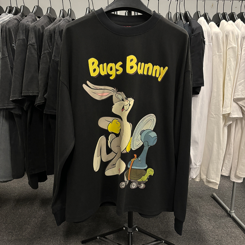 重磅T恤乐一通Looney Tunes可爱兔八哥Bugs Bunny长袖经典卡通tee