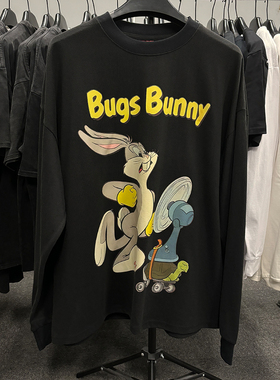 重磅T恤乐一通Looney Tunes可爱兔八哥Bugs Bunny长袖经典卡通tee