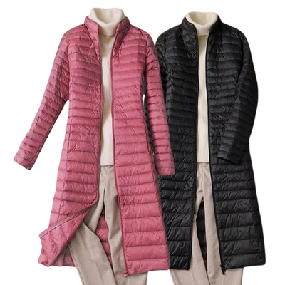 优衣衣库长款拉链羽绒服