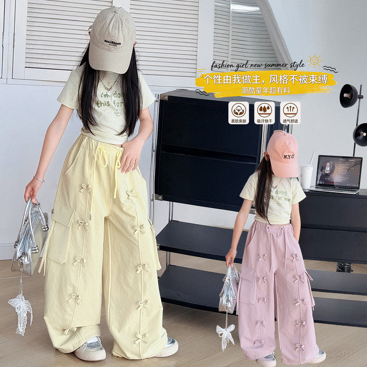 女童洋气工装裤夏季薄款2026新款时尚爵士舞裤儿童休闲裤夏天裤子