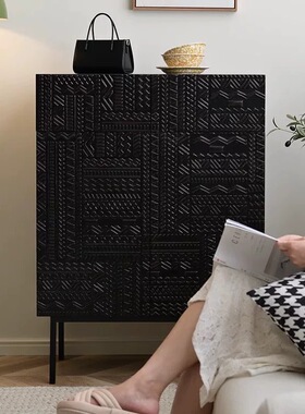 北欧实木餐边柜现代简约客厅储物柜家用收纳柜轻奢高级感玄关柜