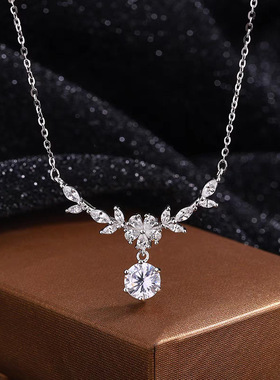 繁花银花麦穗项链女ins风小众轻奢百搭高级感镶钻简约生日礼物女